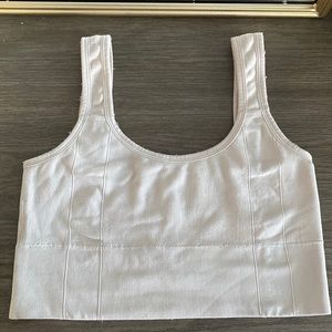 White stretchy sports bra